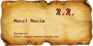 Menzl Maxim névjegykártya